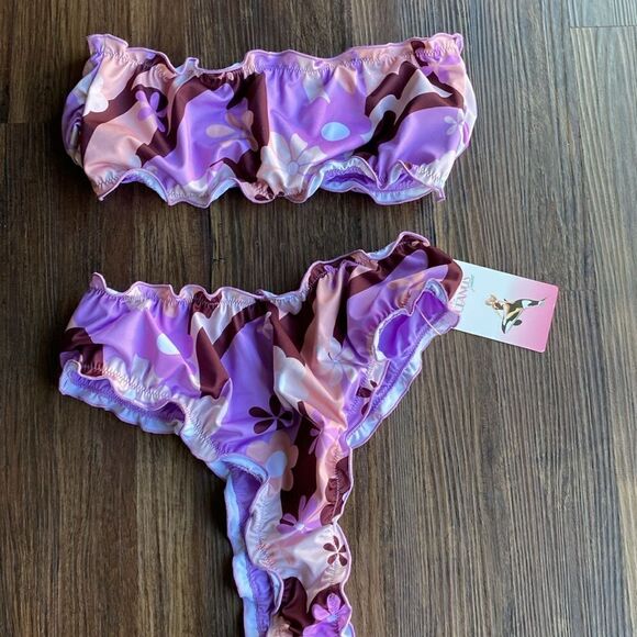 Oceanus Teresa Bikini in Purple Frill Color - Picture 8 of 9